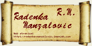 Radenka Manzalović vizit kartica